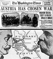 Austria-Hugary declares war on Serbia