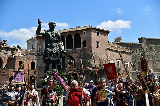 The Romans celebrate Caesar