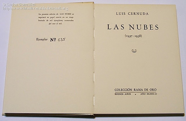 Starts writing "Las Nubes "