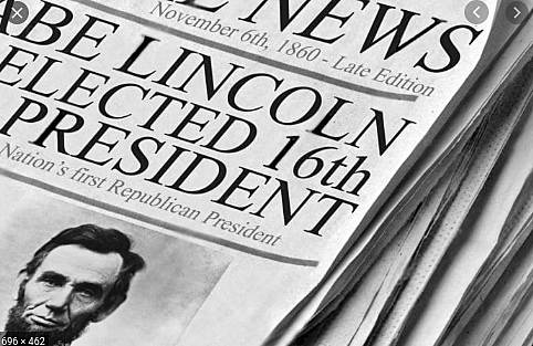 Abraham Lincoln is elected as a Republican President