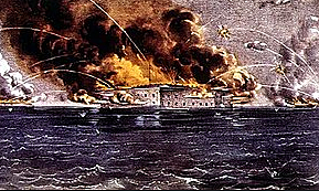 Confederate Troops Fire at Fort Sumter, South Carolina