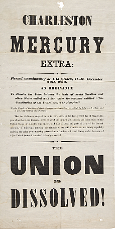 South Carolina Secedes from the Union