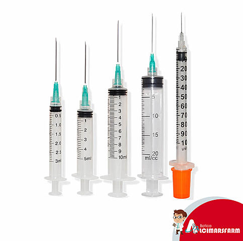 La jeringuilla con aguja  hueca