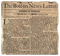 BOSTON, PRIMEROS ANUNCIOS EN PERIÓDICOS SOBRE MATERIAL DE ENSEÑANZA