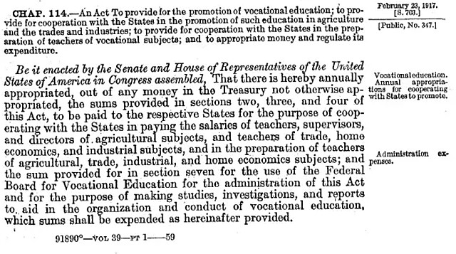 The Smith Hughes Act