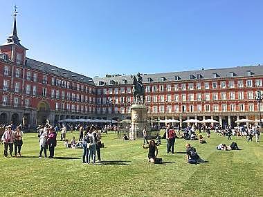la Plaza Mayor se llenó de césped
