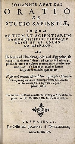 Gyulafehérvári beköszöntő beszéd - De studio sapientiae