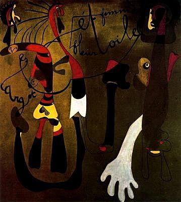 Caracol, mujer, flor, estrella, de Miró.