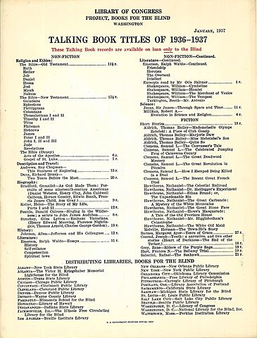 First edition of Talking Book Topics published