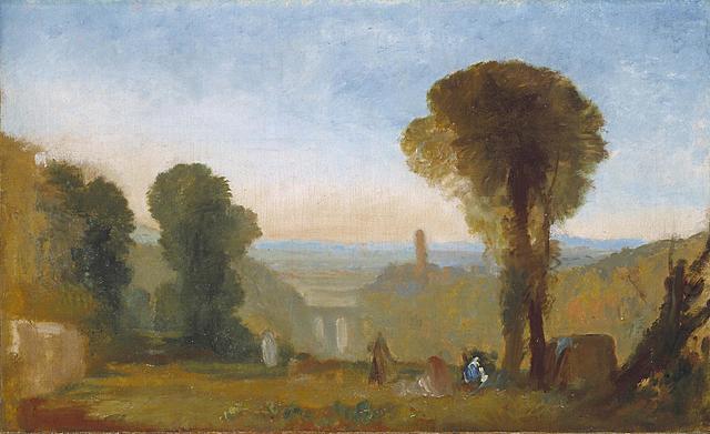 "Italian Landscape with Bridge and Tower"
