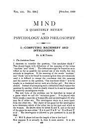 Computing Machinery and Intelligence