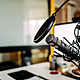 Getty mic and pop filter podcast