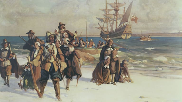 Pilgrims Arrive in Plymouth