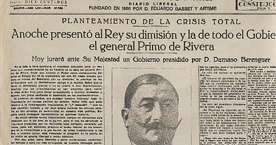 Dimisión de Primo de Rivera.