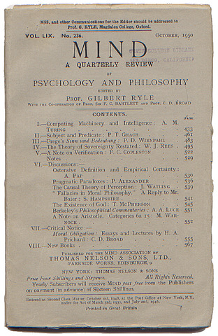 Turning wrote a famous paper