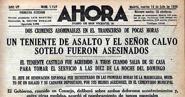 Asesinato del Teniente Castillo y  Calvo Sotelo.