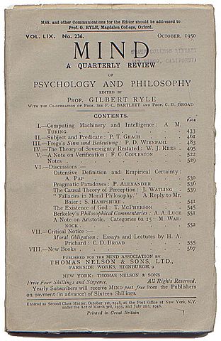 Computing Machinery and Intelligence