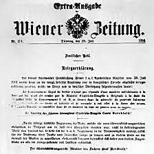 Declaración de guerra austro-húngara a Serbia.