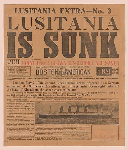 The Sinking of the Lusitania on May 7, 1915