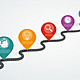 Infografia carretera punteros linea tiempo iconos negocios 110633 115