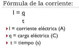 Formula de las corrienetes eléctricas