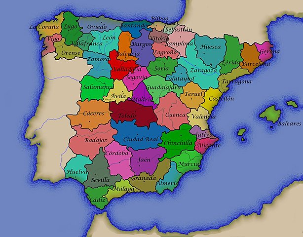 División De España En 49 Provincias