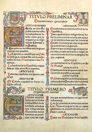 Constitución de 1931. II República democrática de trabajadores.