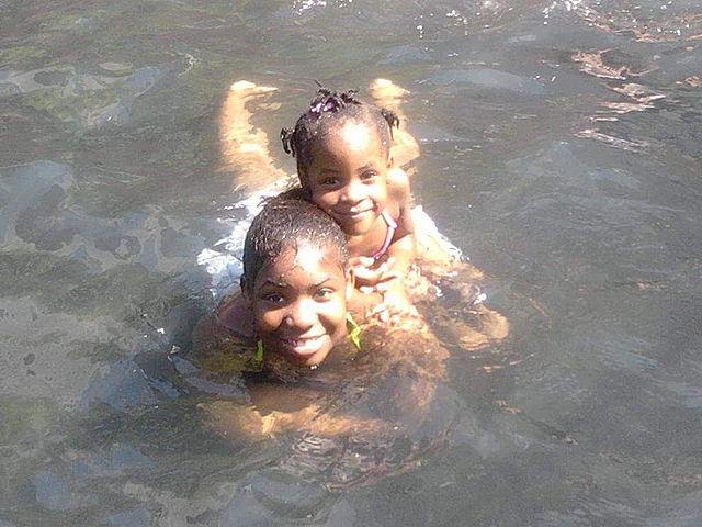 I went swimming in a lake for the first time