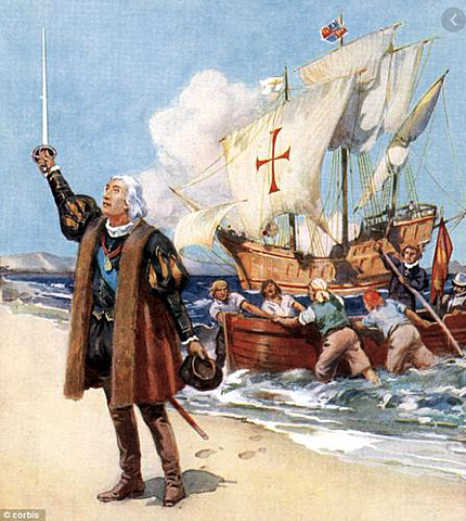 Christopher Columbus reaches America