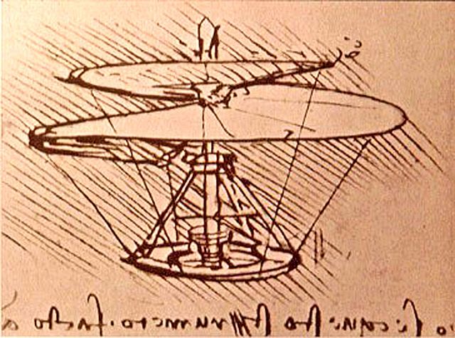 Leonardo da Vinci. Avances del helicoptero, carros de combate y aportes a la economia
