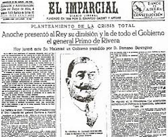 Dimisión de Primo de Rivera.