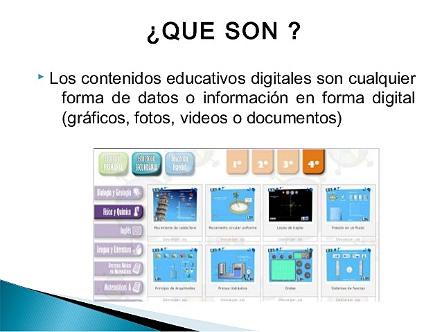 Contenidos educativos digitales