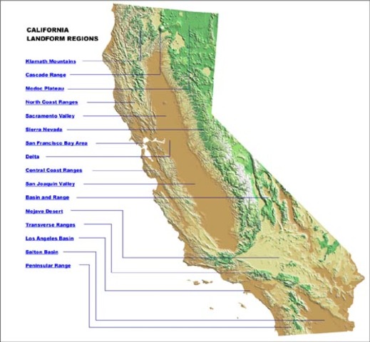 Geography: Human and geographical features define the different regions of California.
