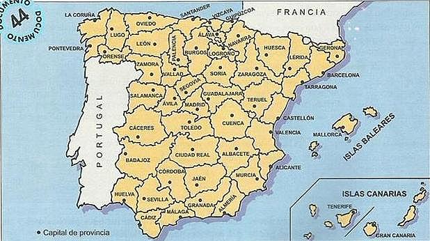 La división de España en 49 provincias (1833)