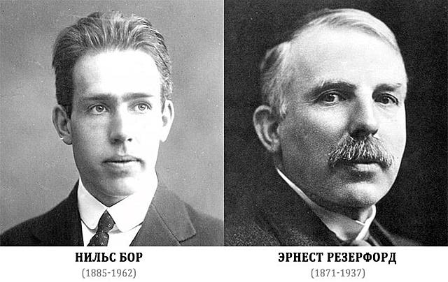 Эрнест Резерфорд (1871–1937), Нильс Бор (1885–1962),  Вернер Карл Гейзенберг (1901–1976).