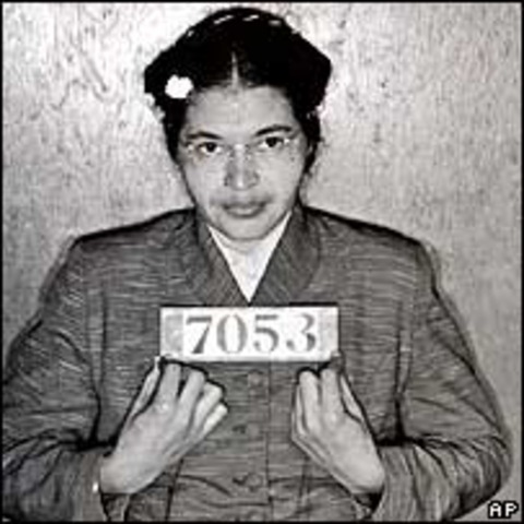 Rosa Parks refuses to give up her seat