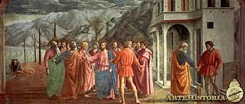El Tributo de la Moneda. Masaccio. Quattrocento.