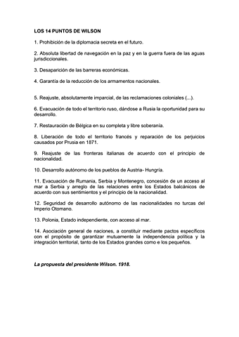 14 puntos de Wilson