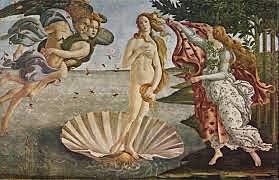 El Nacimiento de Venus. Sandro Boticelli. Quattrocento.