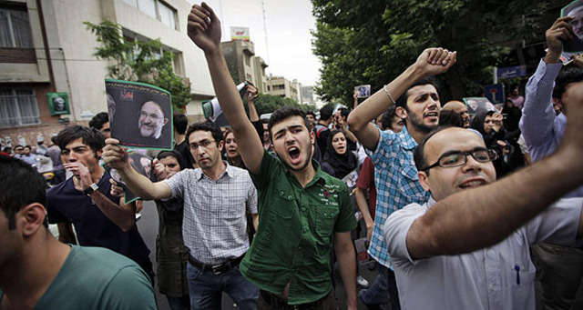 Protests in Iran following the presidential election.