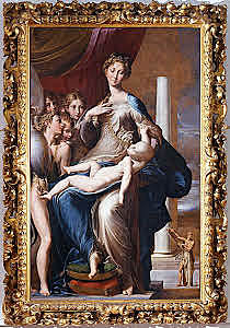 La Madonna del cuello largo. Parmigianino. Cinquecento.