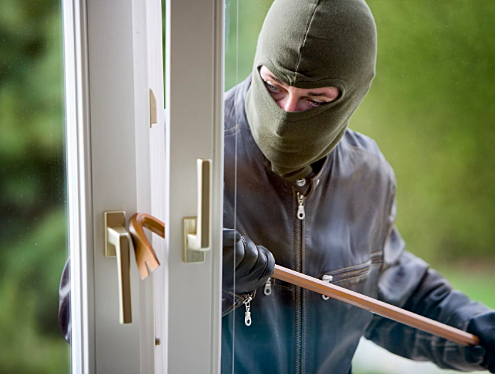 A break-in occurs in the building.