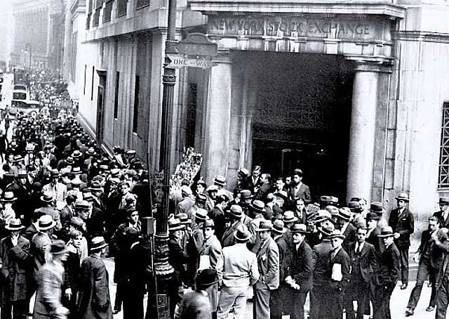The Wall Street Crash is followed by a worldwide depression