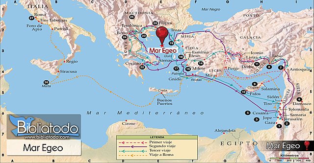 Expansión del Evangelio por la región de mar Egeo
