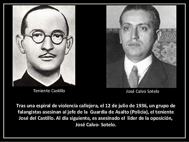 Asesinato del Teniente Castillo y  Calvo Sotelo.