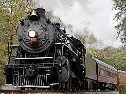 He gets on a train to switzerland