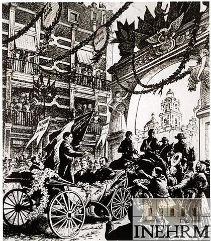 Entrada triunfal de Benito Juarez