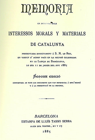 ALMIRALL PROMUTOR DEL MEMORIAL DE GREUGES LLIURAT ALFONSO XII