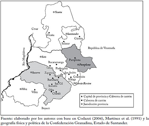 la Asamblea Constituyente promulgó la Constitución del Estado de Santander. La creación de un país federal llevó en 1858 a una reforma legislativa de las atribuciones del gobierno general y los vínculos de los Estados
