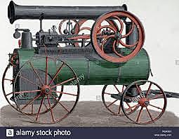 Maquina de vapor con ruedas